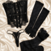 Elodie Siyah Korse Set