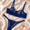 saks desen bralet mavi takım 1 Saks Desenli Bralet Takım